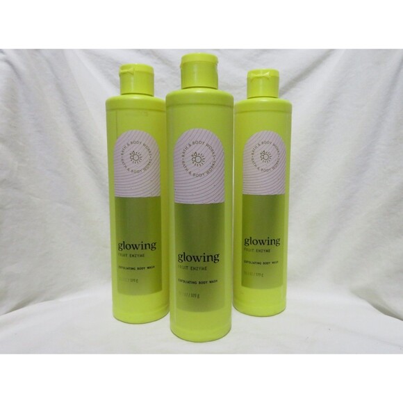 GLOWING FRUIT ENZYME Bath & Body Works Exfoliating Body Wash 11.3 oz x 3 - Picture 1 of 1